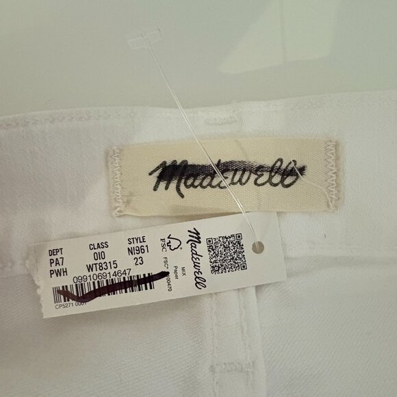 Madewell Mid-Rise Kick Out Crop Jeans in Pure White Size 23 NWT - Picture 6 of 6